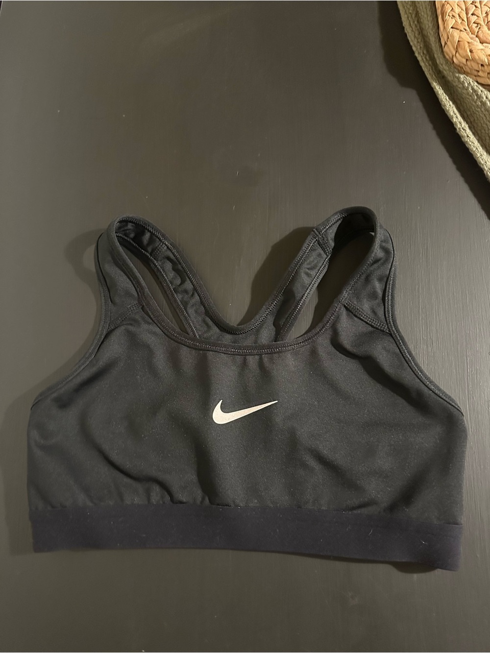 Nike Black Sports Bra with White Swoosh Logo